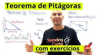 TEOREMA DE PITÁGORAS  TEORIA E EXERCÍCIOS [upl. by Trembly867]