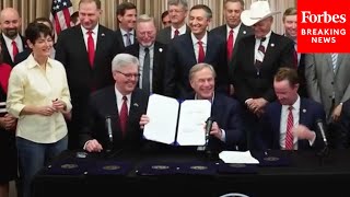 Texas Gov Greg Abbott Signs Constitutional Carry And Other Second Amendment Bills Into Law [upl. by Mezoff]