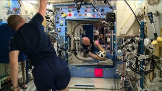 Russian cosmonauts play football on the ISS [upl. by Marquis829]