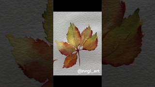 Leaf 🍁 drawing ytshorts art viralvideo watercolourpainting Negiartj4c [upl. by Amersham]