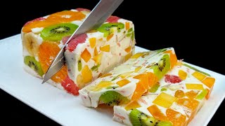 Nur Milch und Obst Leckeres und gesundes Dessert ohne Gelatine und Backen in 5 Minuten [upl. by Schnorr]