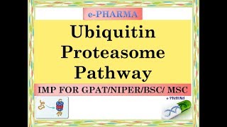 UbiquitIn proteasome pathway protein dedradation IMP FOR GPAT NIPER DI Pharmacist BSC MSC [upl. by Ayikahs75]