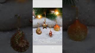 Dazzling Orange Glass Seashell Ornaments – Set of 4 [upl. by Geordie]