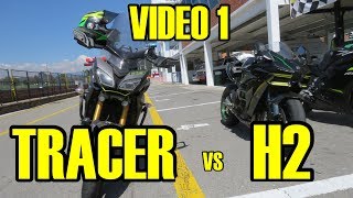 KAWASAKI H2 VS YAMAHA TRACER VIDEO 1 PAISAMOTERO [upl. by Mickelson]