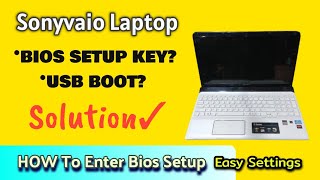 Sony vaio laptop Bios setup key  Windows USB Boot Option [upl. by Brady]