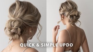 Very Easy Updo Hairstyle  Wedding Bridesmaid Prom [upl. by Clorinda]