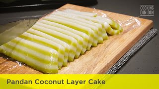 Pandan Coconut Layer Cake Recipe  斑蘭椰汁糕 Kueh Lapis [upl. by Lecirg]