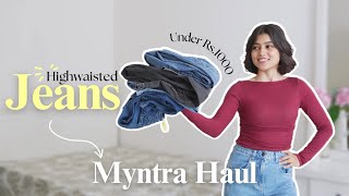 I ordered High Waist Jeans from Myntra  Highwaist Jeans  Wide leg jeans [upl. by Einnep]