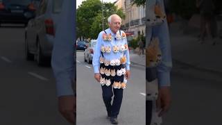 Dad wearing cat heads walking in the roadbilli shorts [upl. by Giacinta]