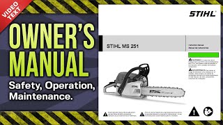 Owners Manual STIHL MS 251 Chain Saw [upl. by Nilak]