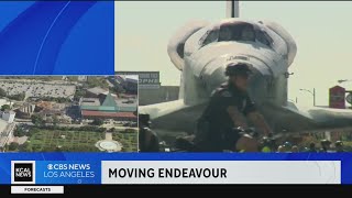 Officials prepare to move the Endeavor Space Shuttle to a new permanent home [upl. by Pablo484]