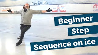 Beginner Figure Skating Step Sequence on Ice [upl. by Eneleahs]