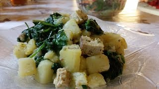 Papas con fenogrecoalholva y espinacas Aloo Methi vegansin gluten ni lactosa [upl. by Darton146]