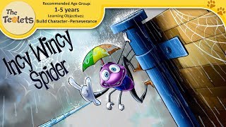 Incy Wincy Spider Nursery Rhyme With Lyrics I Itsy Bitsy Spider I Popular Kids Songs I The Teolets [upl. by Anayd377]