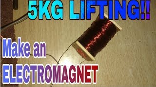 How to make a Powerful Electromagnet 5KG LIFTING [upl. by Beitnes]