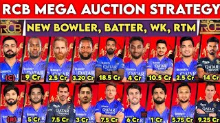 RCB MEGA AUCTION STRATEGY  IPL 2025 NEW BOWLER  BATTER amp RTM PICKS REVEALED 🔥🤯 [upl. by Onil]