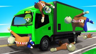 TRUCK vs 1000 ZOMBIES Gang Beasts [upl. by Gilford439]