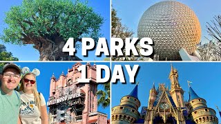 Visiting 4 Theme Parks In 1 Day Park Hopping At Walt Disney World In 2024 [upl. by Anec]