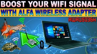 Boost Your Wifi Signal Connection Using ALFA Network Wireless Adapter AWUS036H  Realtek RTL8187 [upl. by Ahselak]