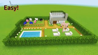 Minecraft soo Beautiful and Peace full Minecraft Morden House Easy How to build videos [upl. by Flower]