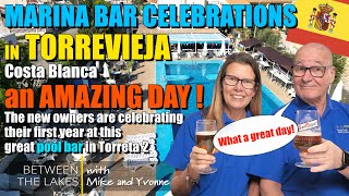 Marina Bar Celebrations in Torrevieja Costa Blanca  Between the Lakes with Mike amp Yvonne [upl. by Plossl]