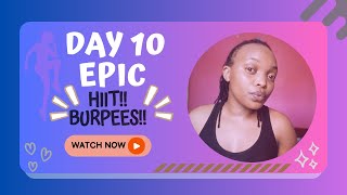 CAROLINE GIRVANS EPIC CHALLENGE DAY 10 BURPEES HIIT AT HOME [upl. by Yeblehs559]