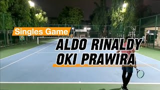 Jakarta Maker Tennis Singles  Aldo Rinaldy vs Oki Prawira [upl. by Tnecniv15]