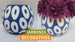 COMO HACER JARRONES DECORATIVOS CON GLOBO Y YESO [upl. by Atlante]