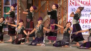 Singpho women dancers on Arunachal Day celebrations in Delhi [upl. by Euqinehs]