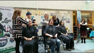 CHARITY BUZZCUTS  various women and men getting headshaves for charity [upl. by Baese]