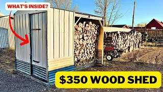 Firewood and Chainsaw Storage Shed  Inexpensive Wood Shed Build [upl. by Tabbi]