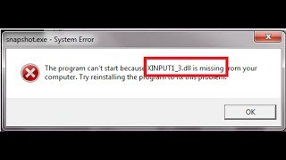 How to Fix XINPUT13dll is missing from your computer RanaYT [upl. by Aiclef306]