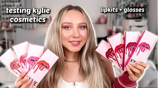 TESTING KYLIE COSMETICS  Lip Kits and Lip Gloss swatches  FIRST IMPRESSION [upl. by Anatniuq]