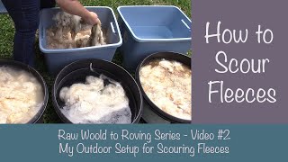 How to Scour Wool  Outdoor Setup for Cleaning Raw Fleece  Raw Wool to Roving Series  Video 2 [upl. by Zillah]