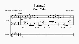 Begonvil  Sezen Aksu  Piano  Violin Sheets [upl. by Cullin]