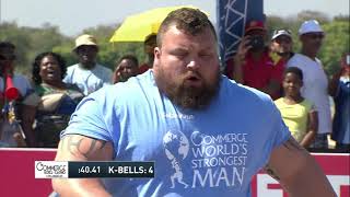 Eddie Hall and Konstantine Janashia Compete in the Kettlebell Toss  2016 [upl. by Tatman]