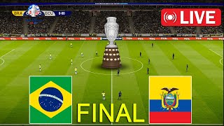 🔴LIVE  BRAZIL vs ECUADOR 2024  FINAL COPA AMERICA  Neymar⚽ vs Ecuador  PES Gameplay [upl. by Tifanie]