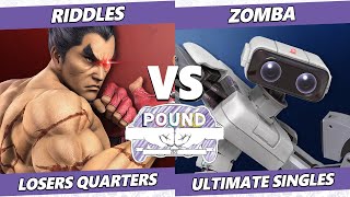 Pound 2022 Losers Quarters  Riddles Kazuya Vs Zomba ROB SSBU Smash Ultimate Tournament [upl. by Netsrik]