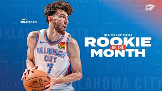 Chet Holmgren Named NBA Western Conference Rookie of the Month  Chets Top Plays  OKC Thunder [upl. by Bibbye]