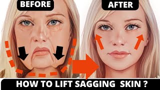 🛑 HOW TO LIFT SAGGING SKIN amp JOWLS  LIFT SAGGY CHEEKS  REMOVE WRINKLES  FACE LIFT  LAUGH LINES [upl. by Ariam]