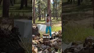 Subscribe for part 2 woodchopping woodsplitting axe logsplitter shorts [upl. by Chivers146]