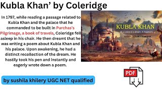 Poem ‘Kubla Khan’ by Coleridge [upl. by Sanbo605]