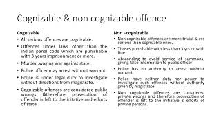 Cognizable amp non cognizable offence [upl. by Hameean]