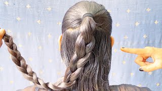 Hairstyle 💫 Simple amp Easy Hair Style Girl For Daily Use Quick Long Hair Bun Hairstyle For Girls [upl. by Enneyehs]