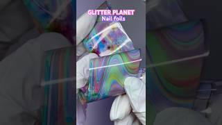 XL Foil Nail Art w Glitter Planet nails nailicious nailart beauty nailsnailsnails nailfoils [upl. by Aihseyn934]