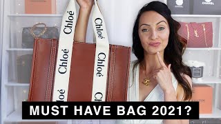 MUSTHAVE DESIGNER BAG 2021 😮 Chloe Woody Tote Bag Review amp Outfit Styling [upl. by Korff]