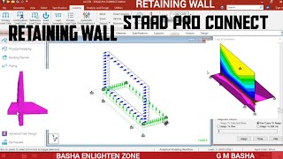 Retaining wall I Analysis I Design I staadpro connect I G M Basha I [upl. by Gehman]