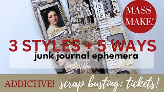 STEP BY STEP Junk Journal Ephemera DIY Tickets great for mass making junkjournal journaling [upl. by Hege692]