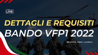 Leggi il Bando VFP1 2022 EI in Diretta Dettagli e Requisiti  Concorsi Militari Academy [upl. by Milo]