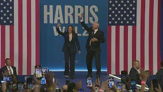 Harris Walz rally for 1st time since VP announcement [upl. by Alekehs543]